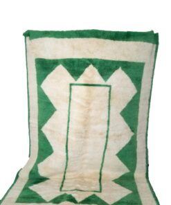 Tapis Mririt vert et blanc