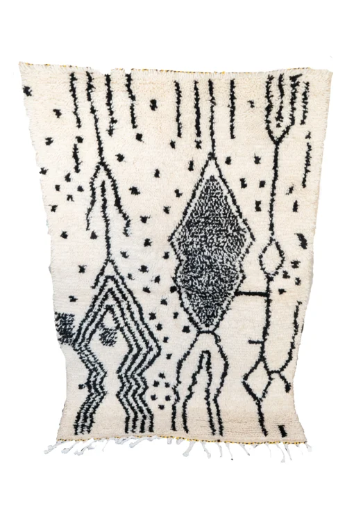 Tapis Béni Ouarain noir et blanc