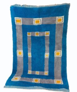tapis Béni Ouarain bleu et jaune