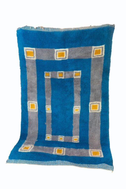 tapis Béni Ouarain bleu et jaune