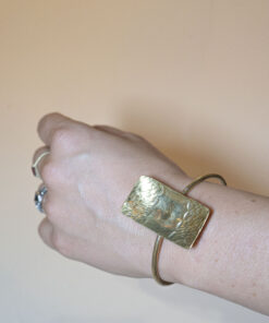 Bracelet Artisanal Touareg "Azar" en Bronze - Manchette Géométrique Fait Main
