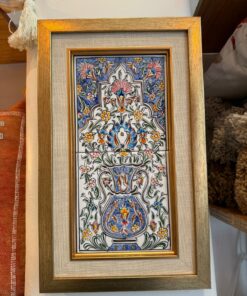 Tableau Artisanal Oriental n°1 : Vase Floral – Pièce Unique Fait Main