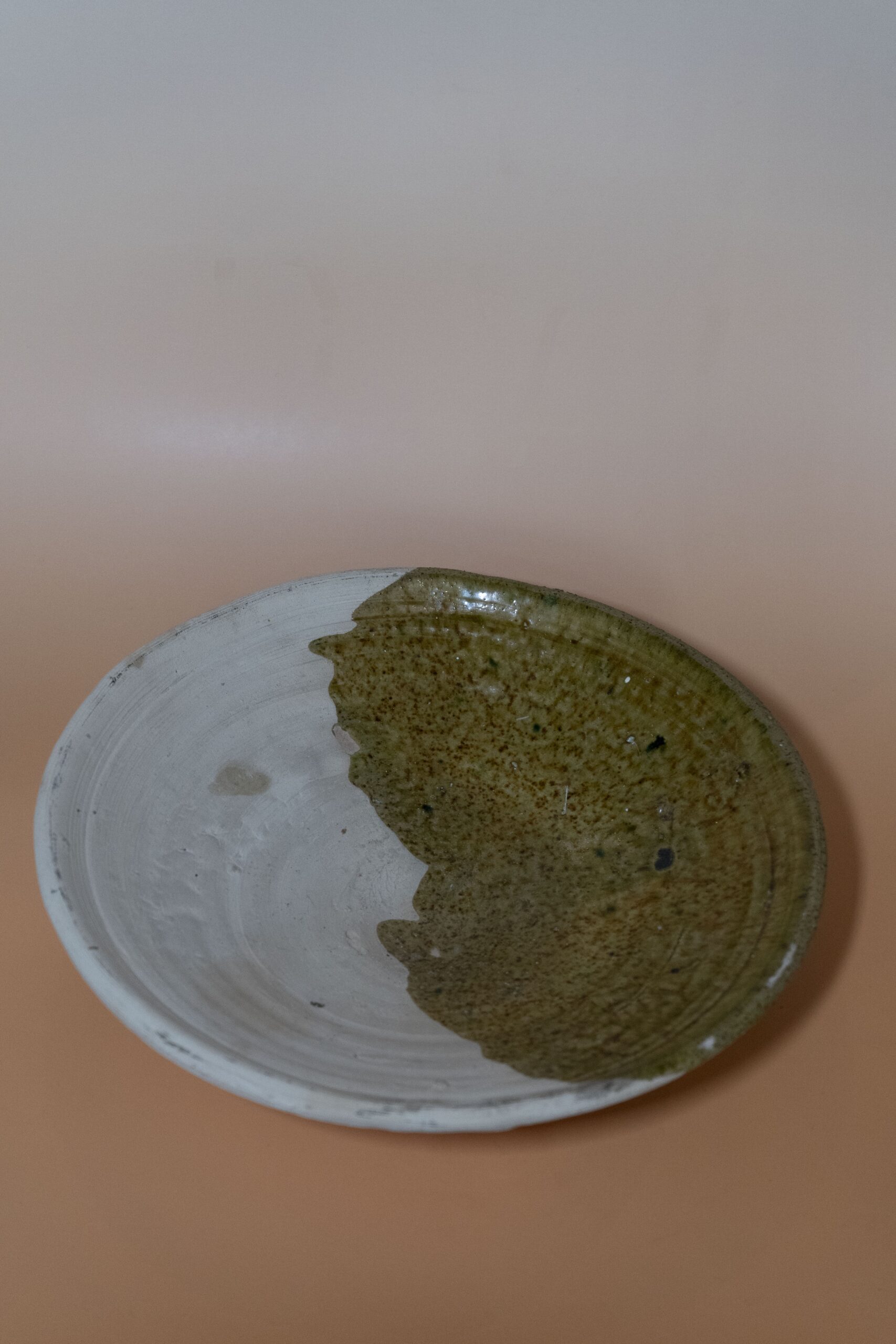 Bougeoir et pot en poterie verte